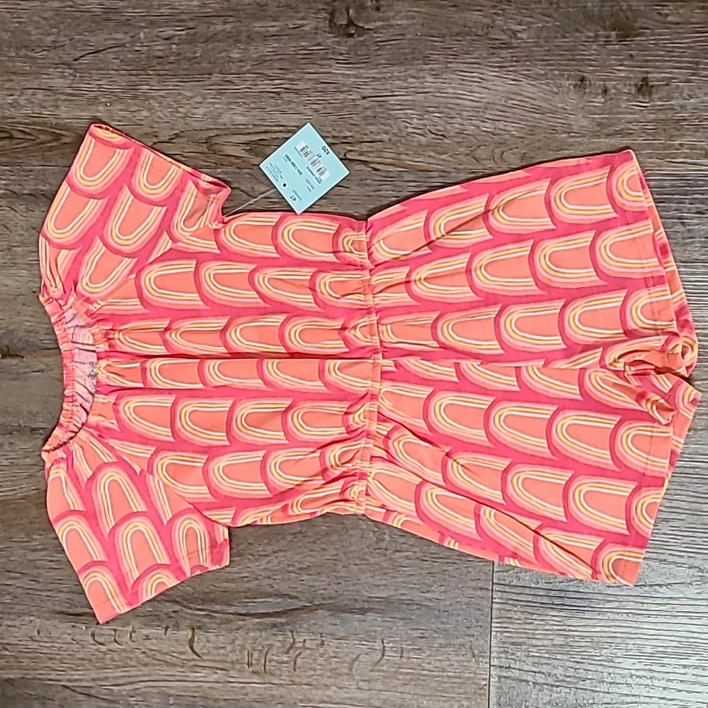 OKIE DOKIE BRAND TODDLER GIRLS PINK & ORANGE ROMPER SHORTS SIZE 4T - Picture 1 of 6